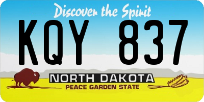 ND license plate KQY837