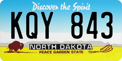 ND license plate KQY843