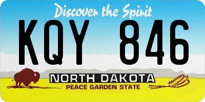ND license plate KQY846