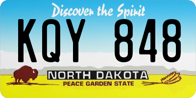 ND license plate KQY848