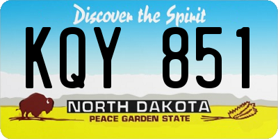 ND license plate KQY851