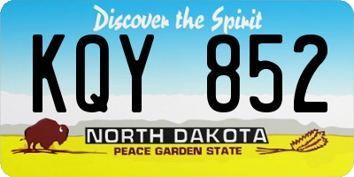 ND license plate KQY852