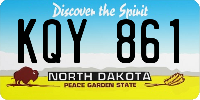 ND license plate KQY861