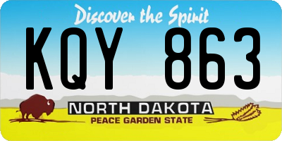 ND license plate KQY863