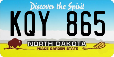 ND license plate KQY865