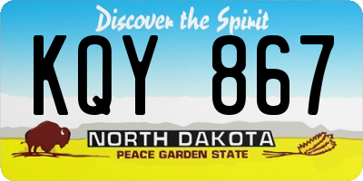 ND license plate KQY867