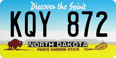 ND license plate KQY872