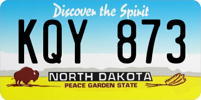 ND license plate KQY873