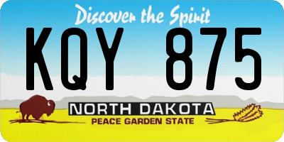 ND license plate KQY875