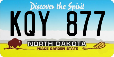 ND license plate KQY877