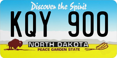 ND license plate KQY900