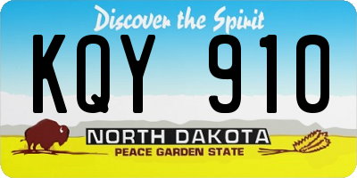 ND license plate KQY910