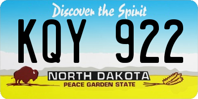 ND license plate KQY922
