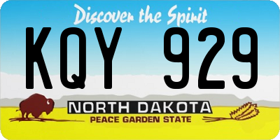 ND license plate KQY929