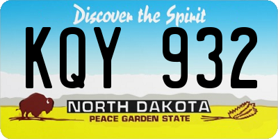ND license plate KQY932