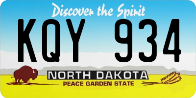 ND license plate KQY934