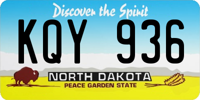 ND license plate KQY936