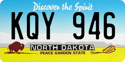 ND license plate KQY946