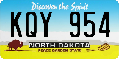 ND license plate KQY954