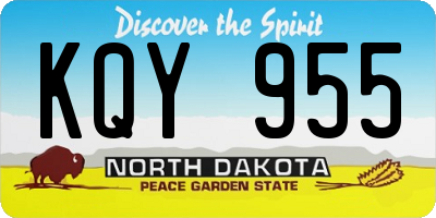 ND license plate KQY955