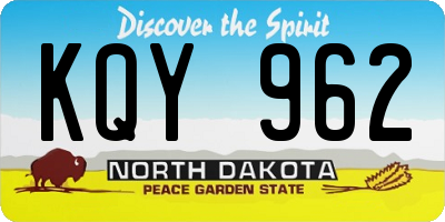 ND license plate KQY962