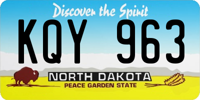 ND license plate KQY963