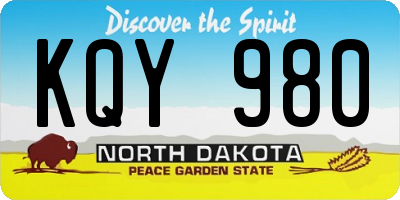 ND license plate KQY980