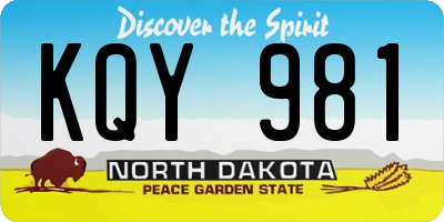 ND license plate KQY981