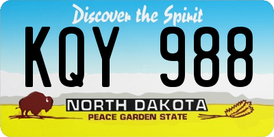 ND license plate KQY988