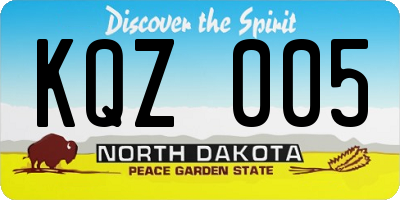 ND license plate KQZ005