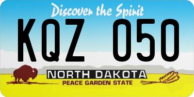 ND license plate KQZ050