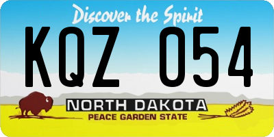 ND license plate KQZ054