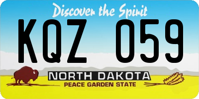 ND license plate KQZ059