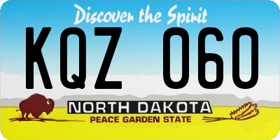 ND license plate KQZ060