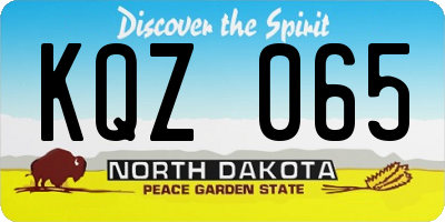 ND license plate KQZ065