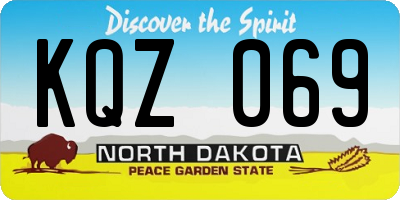 ND license plate KQZ069