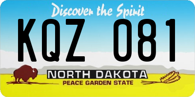 ND license plate KQZ081