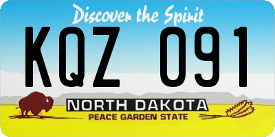 ND license plate KQZ091