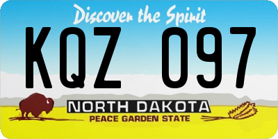 ND license plate KQZ097