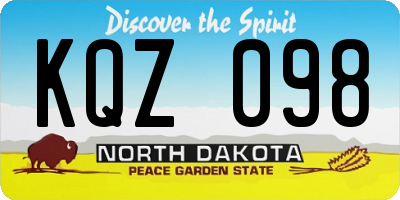 ND license plate KQZ098