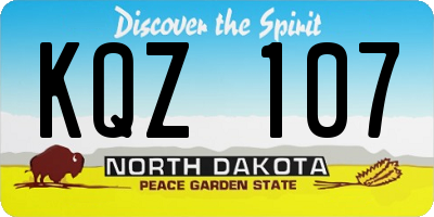 ND license plate KQZ107