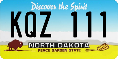 ND license plate KQZ111