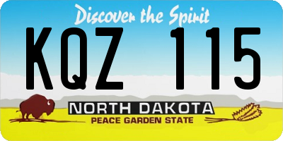 ND license plate KQZ115