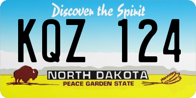 ND license plate KQZ124