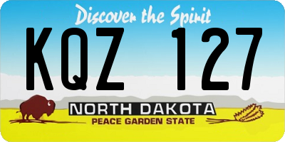 ND license plate KQZ127