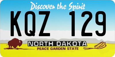 ND license plate KQZ129
