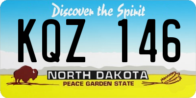 ND license plate KQZ146