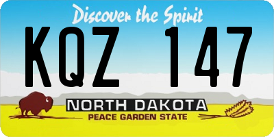 ND license plate KQZ147
