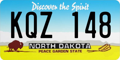 ND license plate KQZ148