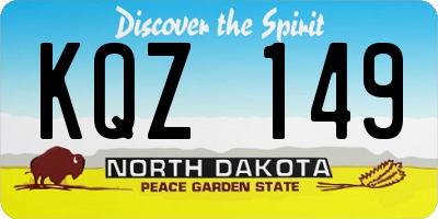 ND license plate KQZ149